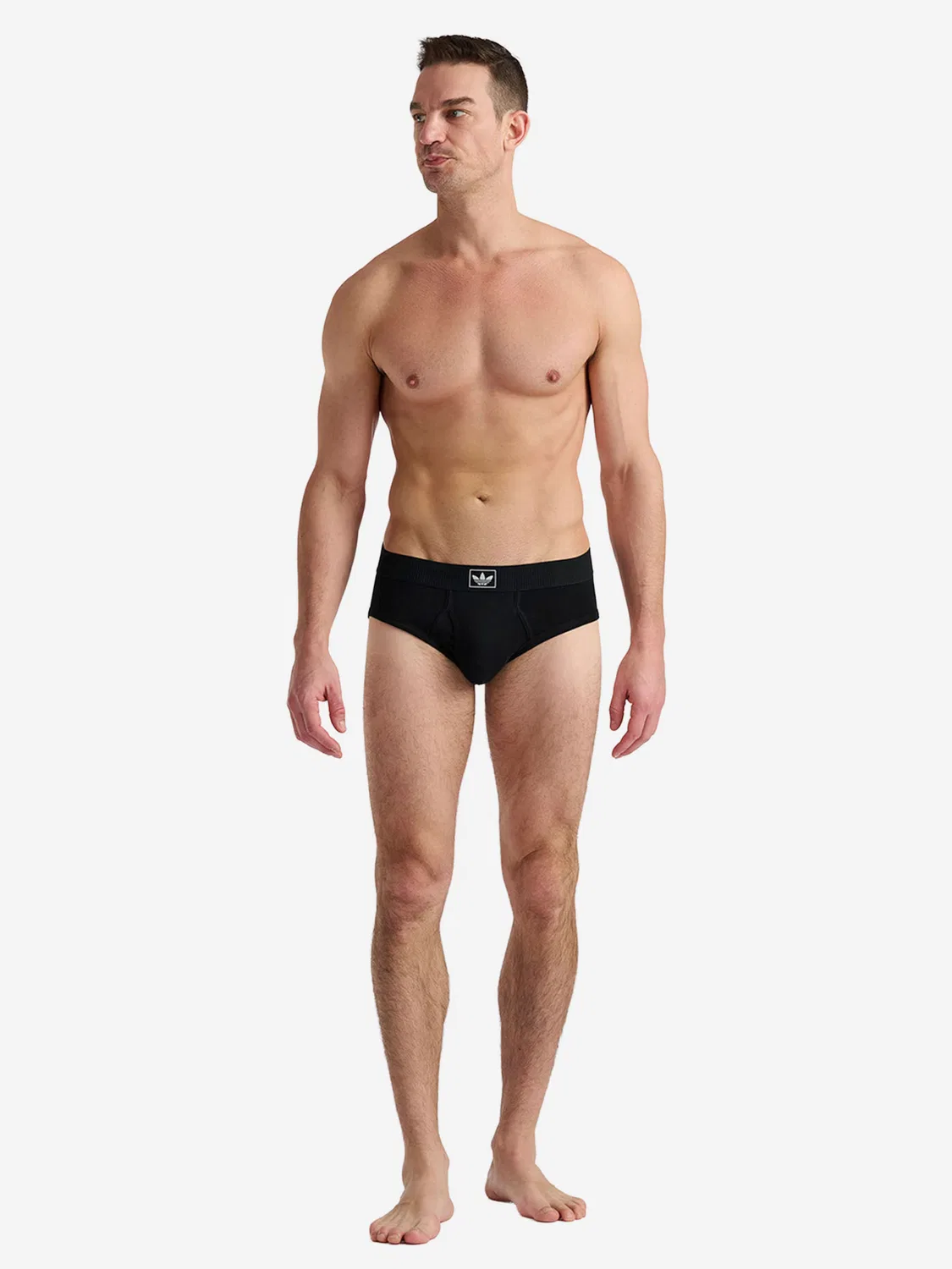 Трусы мужские Adidas Originals Comfort Cotton Rib черного цвета — фото 4