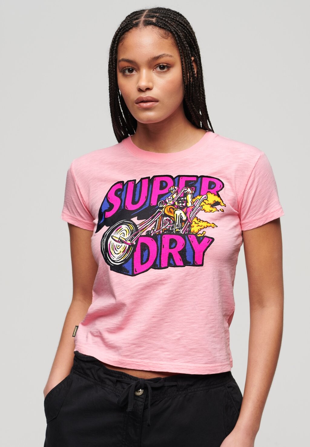 

Футболка с принтом Superdry, розовый