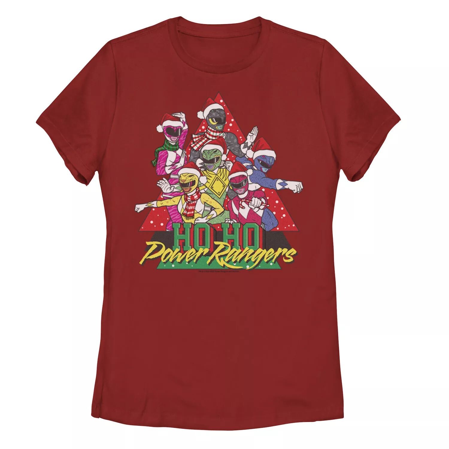 

Юниорская футболка Power Rangers Christmas Ho Ho с рисунком Licensed Character