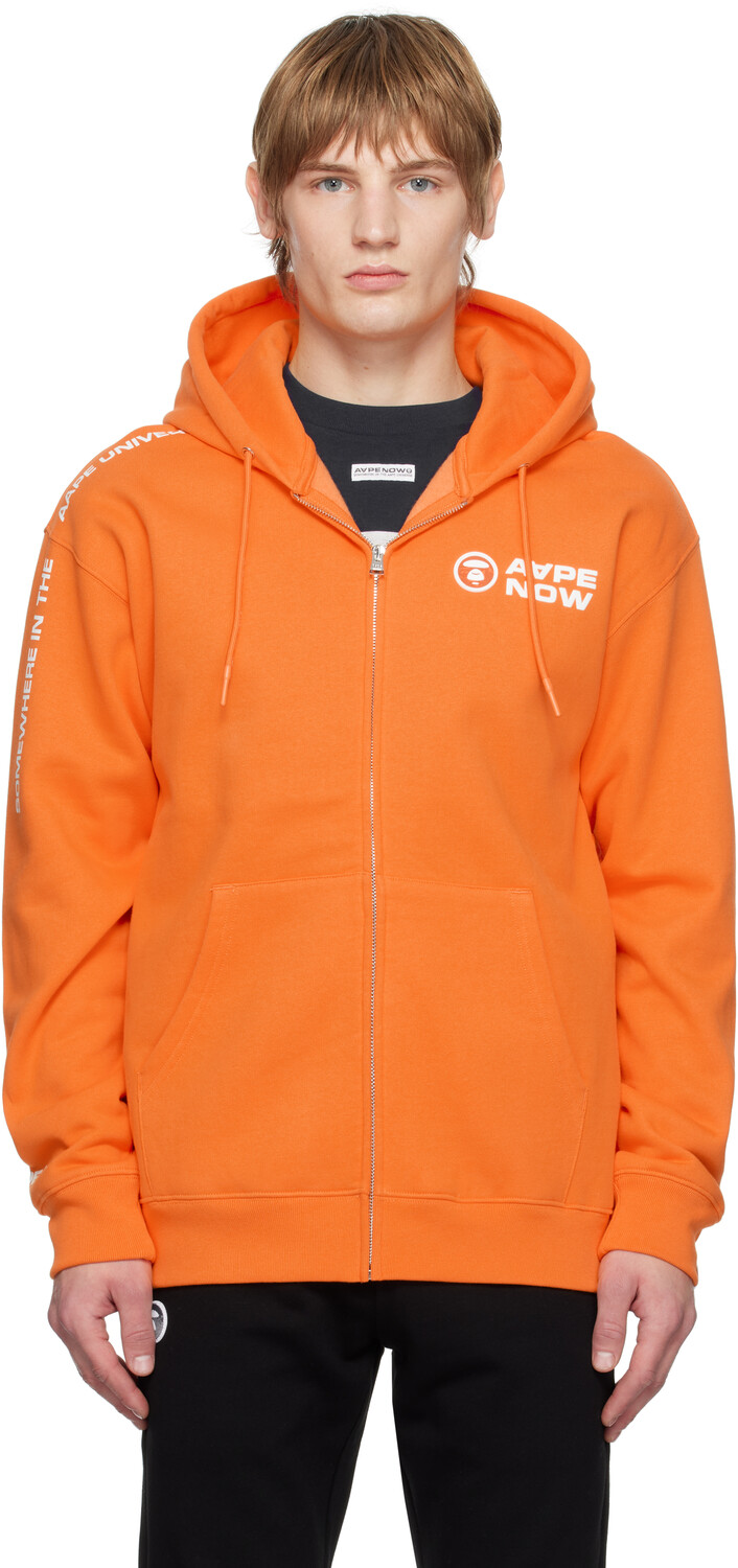 

Оранжевая толстовка с капюшоном «AAPE NOW» AAPE by A Bathing Ape
