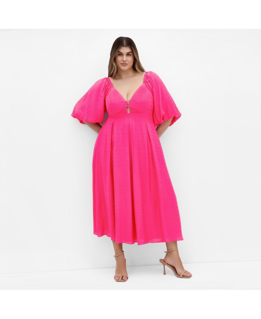 

Платье Shae с V-образным вырезом больших размеров CITY CHIC, Hot pink