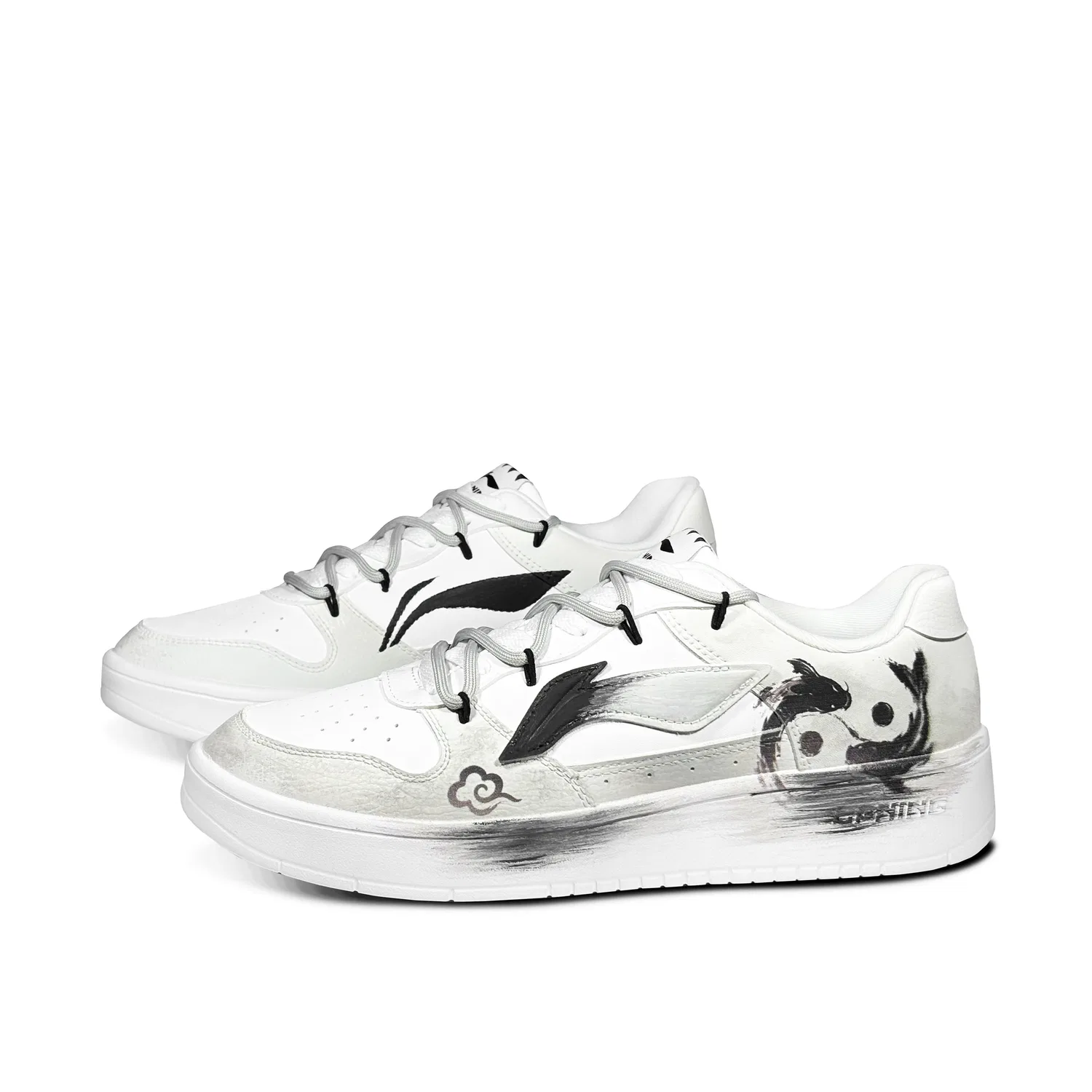 Кроссовки скейтбордические с принтом Li-Ning Black White — фото 4