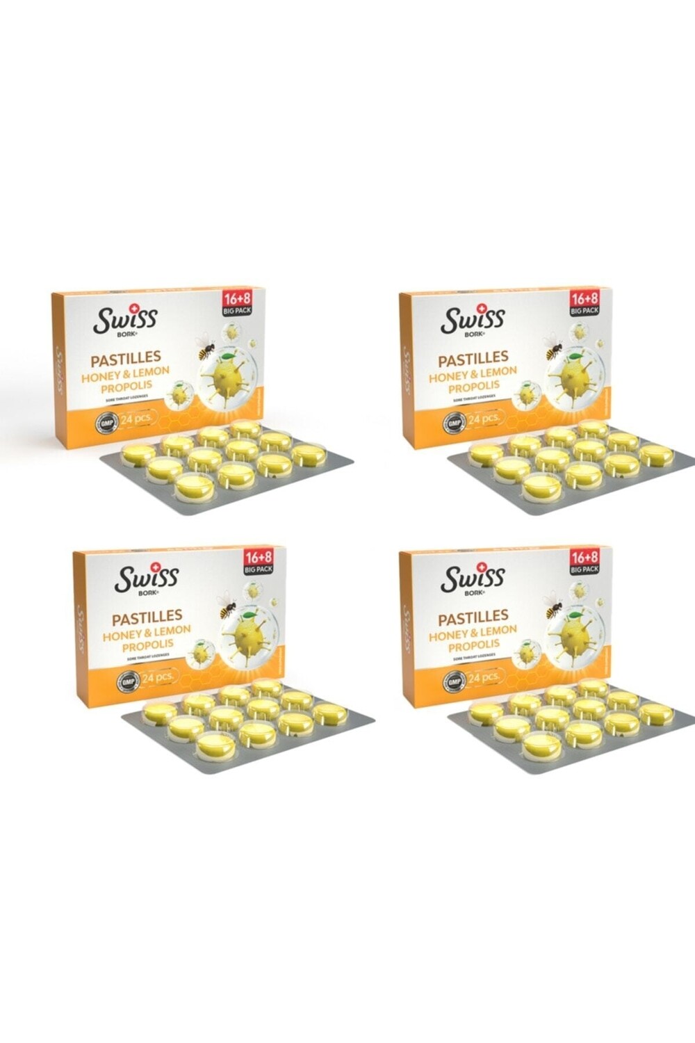 

SWISS Bork Honey & Lemon & Propolis Pastille 4 Pack Advantage