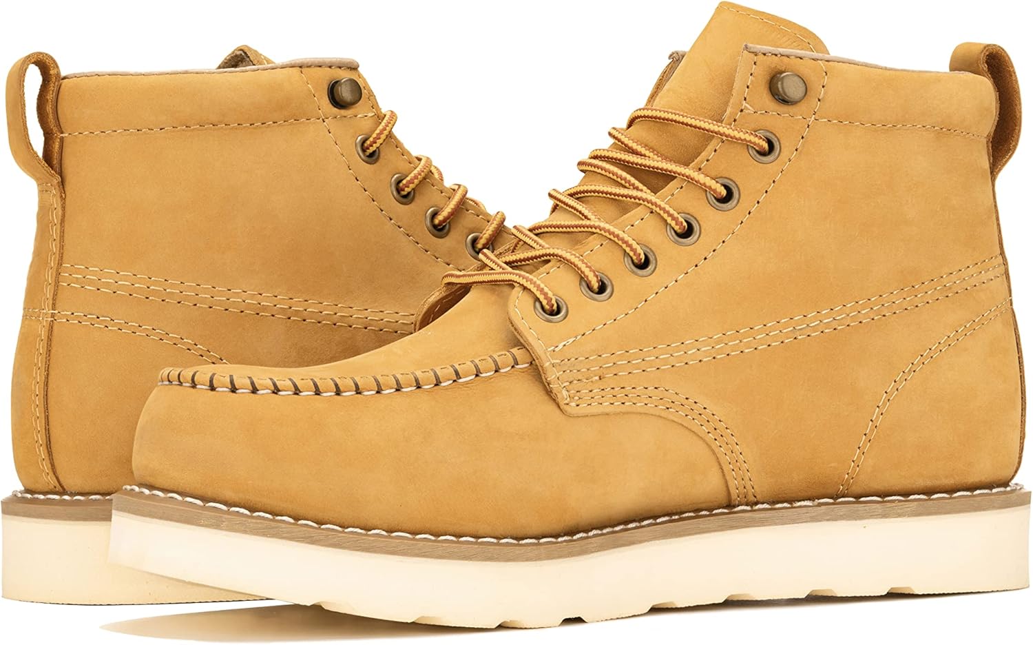 Мужские ботинки Golden Fox 6 с Мок-Тоу и удобной подошвой для строительства, Wheat Nb — фото 4