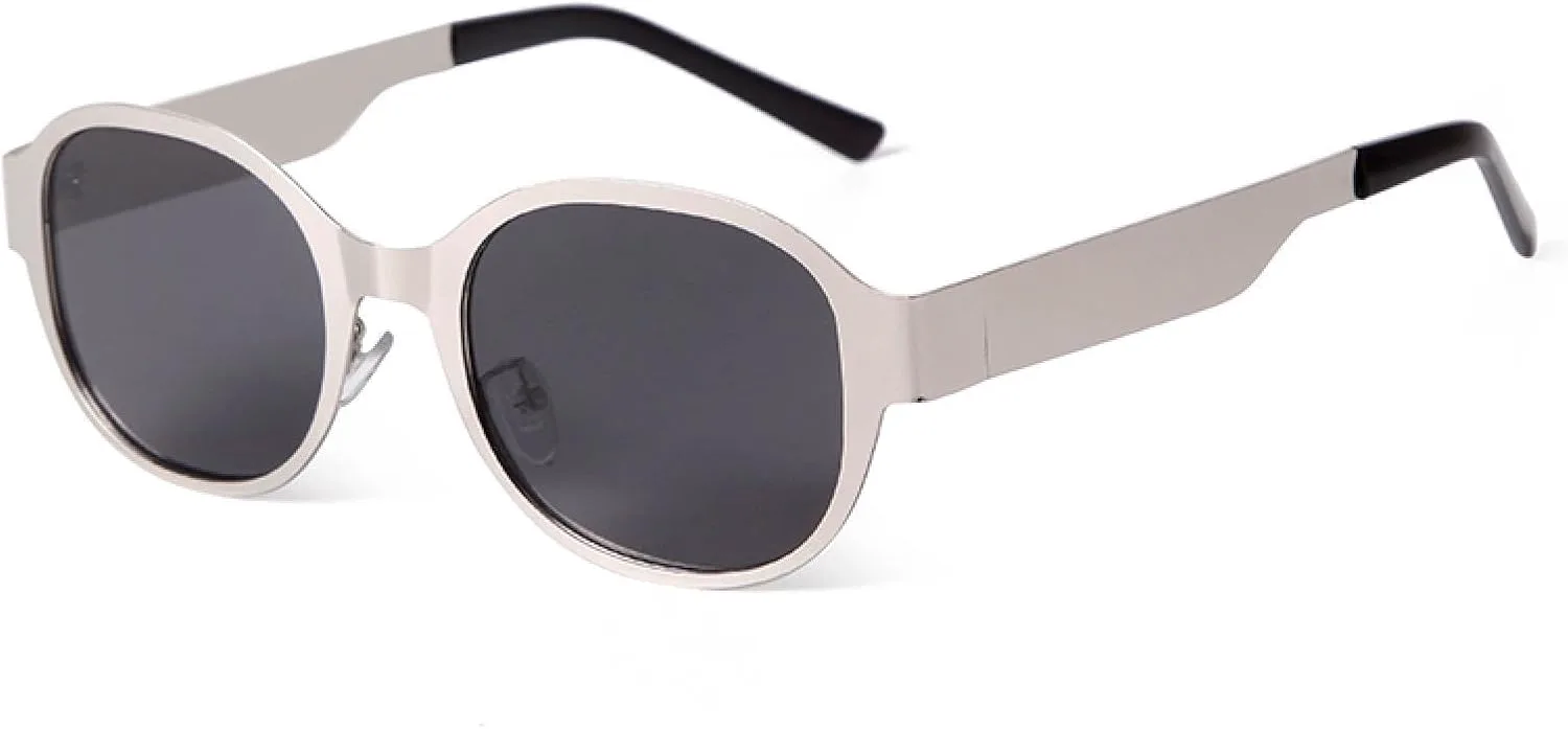 

Ретро-солнцезащитные очки в металлической оправе овальной формы для женщин и мужчин, для вождения, с роскошными солнцезащитными линзами UV400 TKKTLLT, C3 Silver Gray