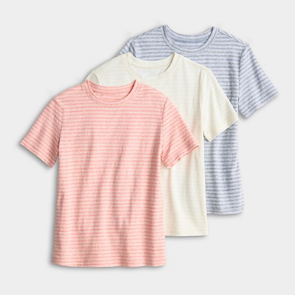 

Футболка для мальчиков 4-12 лет, 3 шт Jumping Beans, Stripe Tee Pack Coral