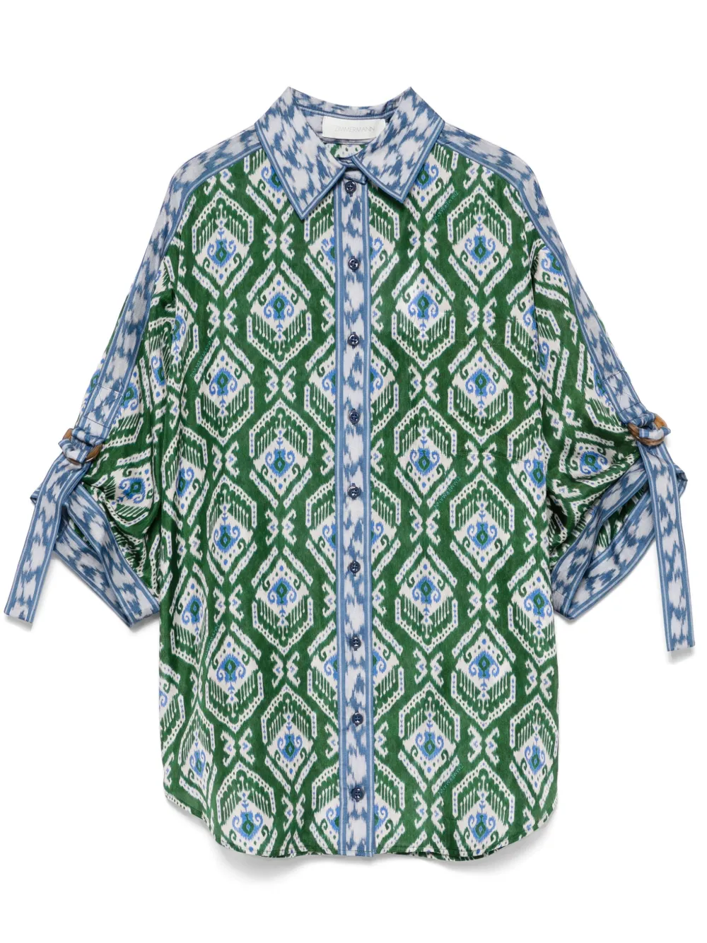 

Рубашка свободного кроя Green Wylie Silk ZIMMERMANN, зеленый