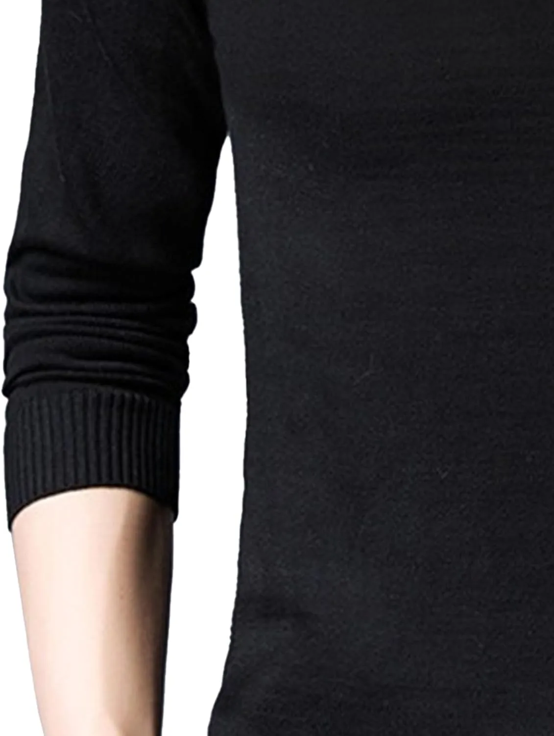 Мужской свитер V-образным вырезом, вязаный, с длинным рукавом, Slim Fit — фото 4