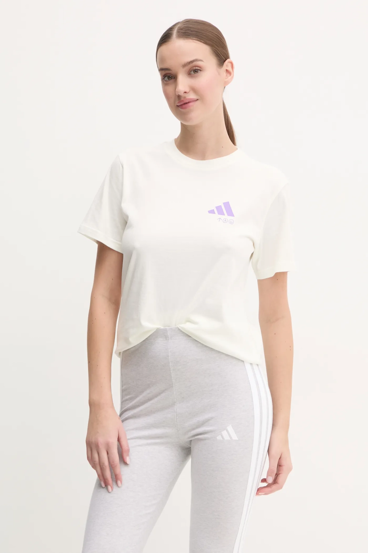

Хлопковая футболка WL VERB TEE adidas, бежевый