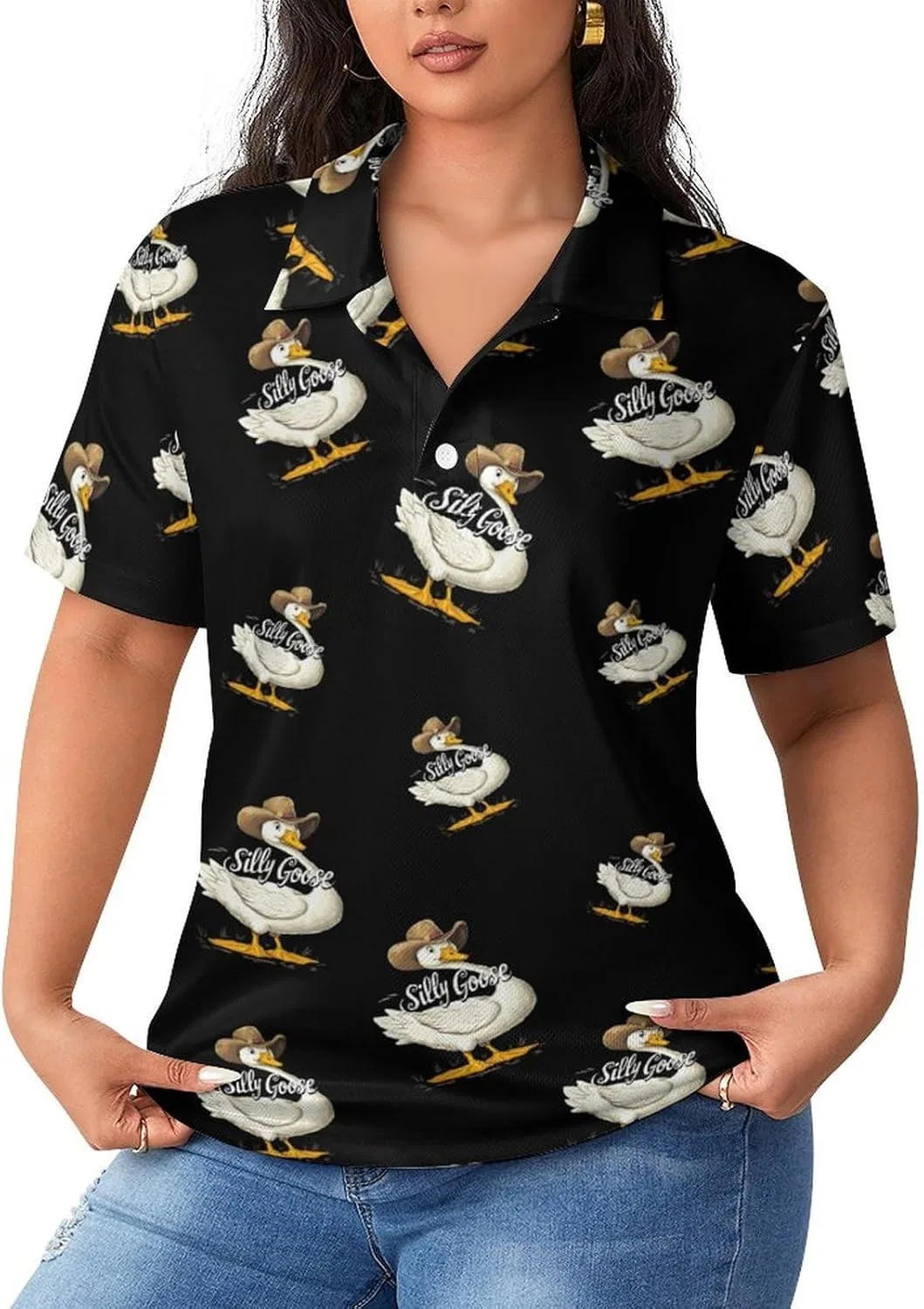Женское поло для гольфа Silly Goose с принтом, Style