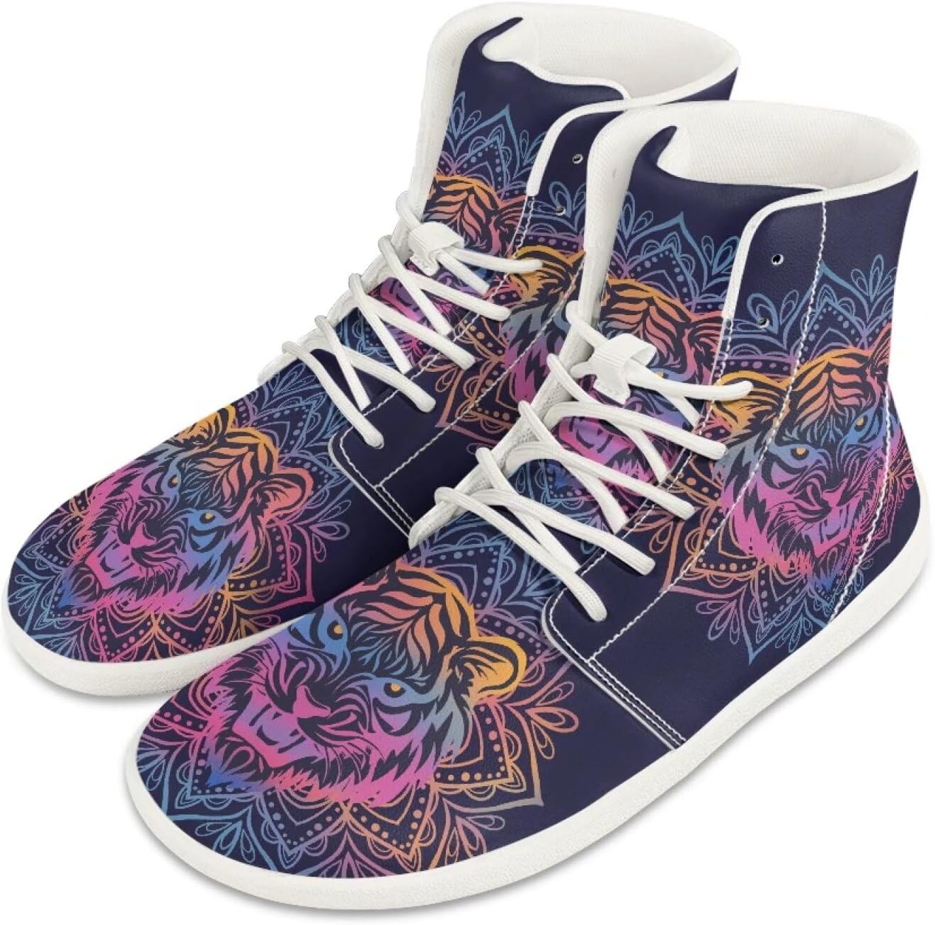 

Мужские босоножки из искусственной кожи PU Высокие ботинки с широкой носовой частью Модные кроссовки Удобные повседневные туристические туфли С шнуровкой Для улицы Размер США 5-14 Quxjehoe, Bohemian Tribal Tiger