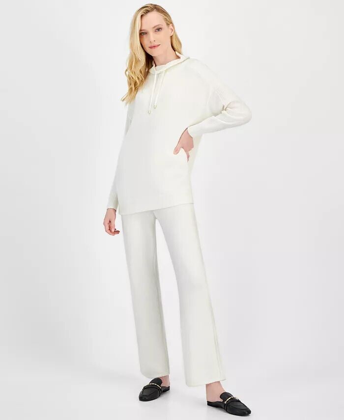 

Женский свитер с воротником-стойкой и широкие брюки Anne Klein, коричневый/бежевый