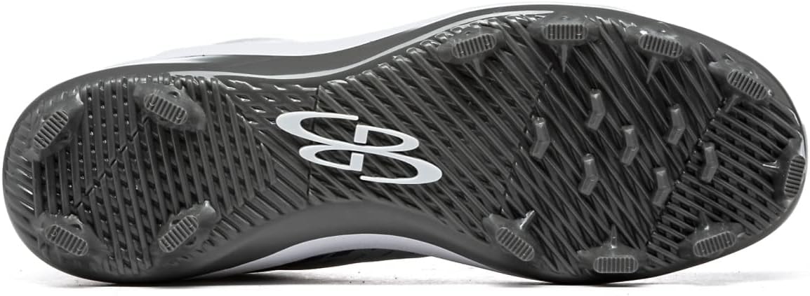 Бутсы Boombah Men's Dart Pursuit с формованными шипами - несколько цветов - разные размеры, белый/серый/угольный — фото 2