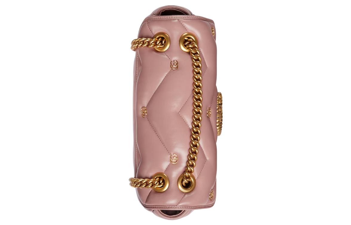 Женская сумка через плечо GUCCI GG Marmont из стеганой кожи, розовая — фото 4