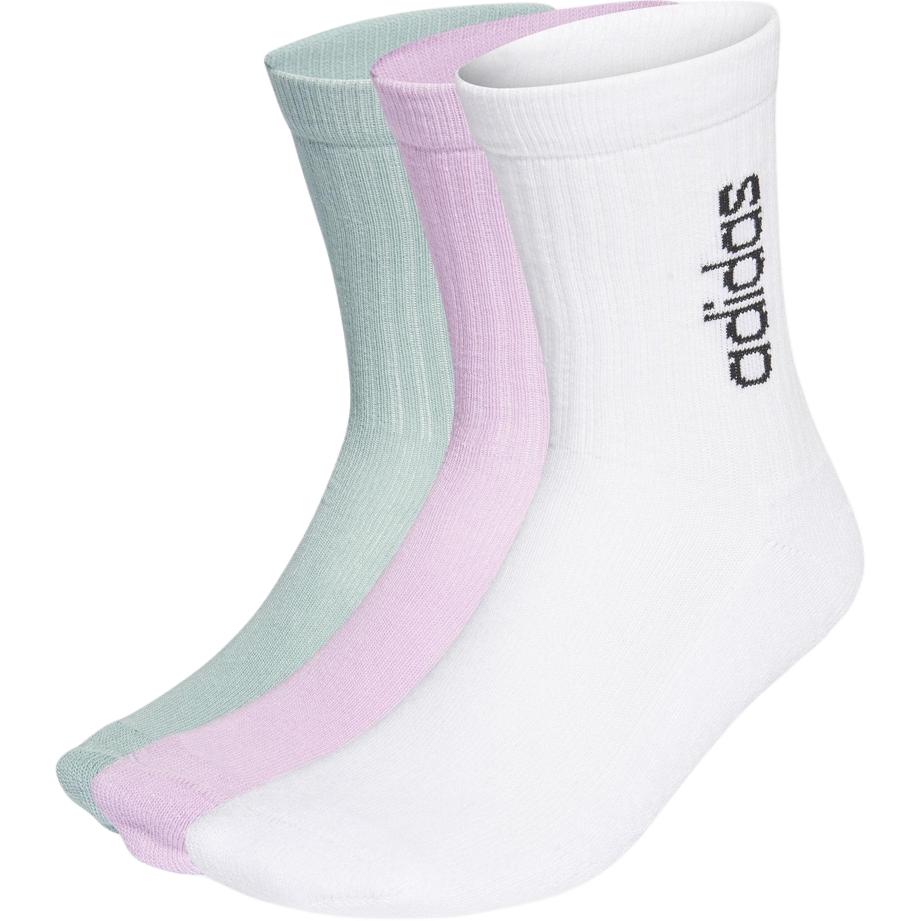 

Носки до середины голени унисекс, 3 пары Adidas, 3 Pack (White+Blue+Pink)