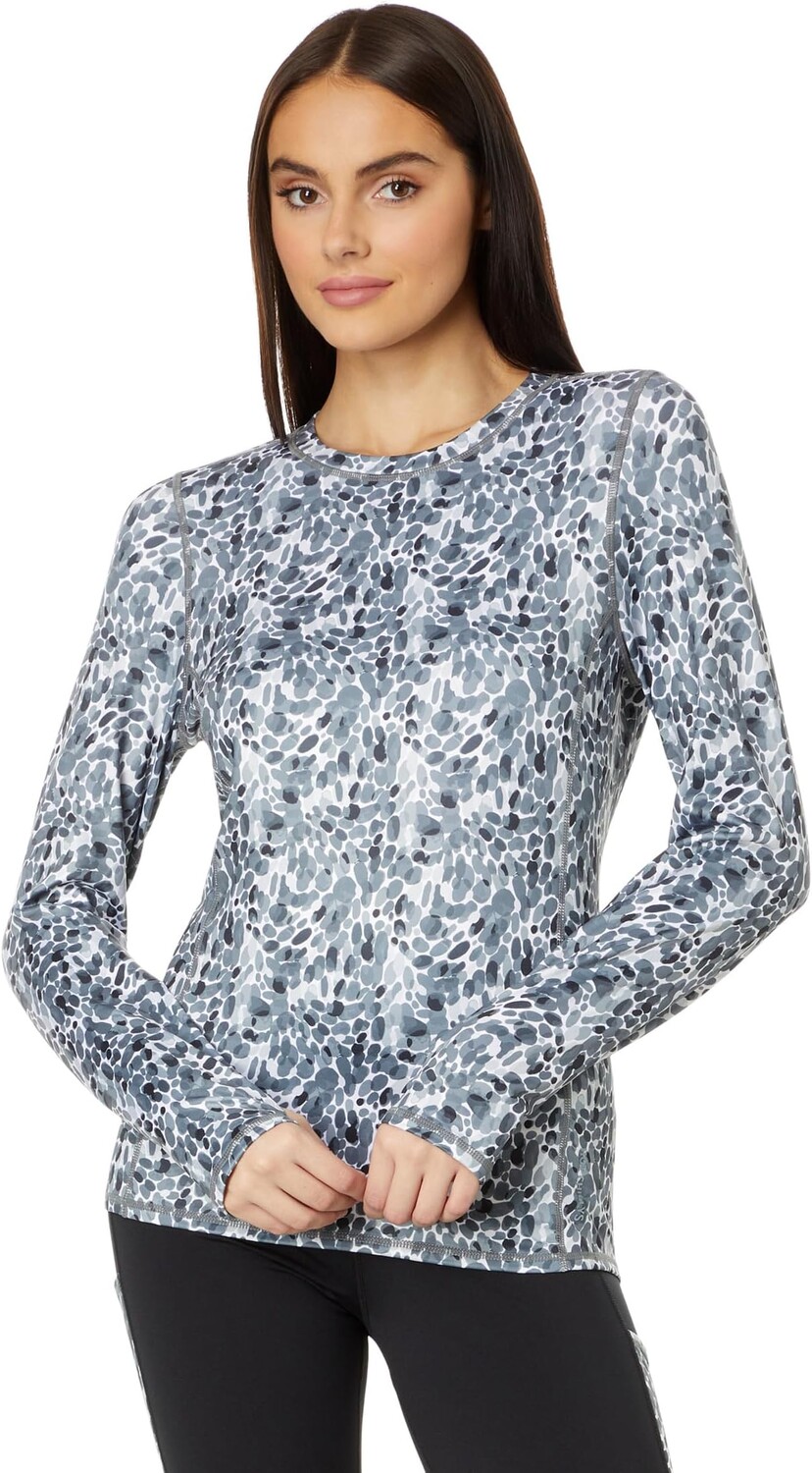 

Пуловер Hot Chillys Micro-Elite Chamois Printed Crew Neck, цвет Seaglass