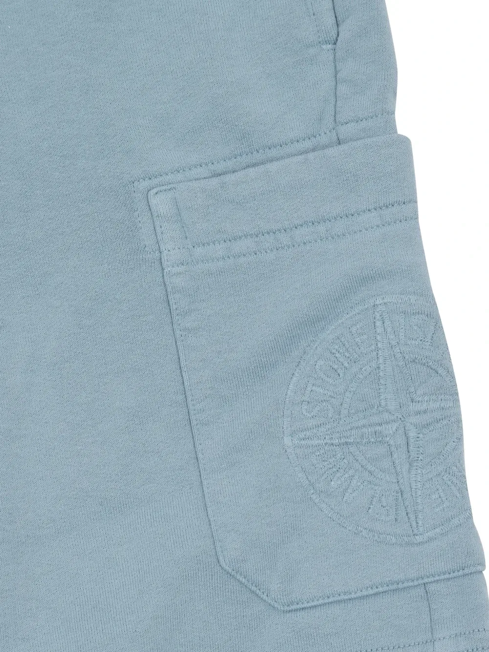 Джоггеры-шорты с вышивкой в виде компаса Stone Island Junior, синий — фото 3