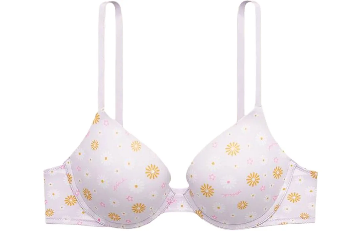 Victoria's Secret Бюстгальтер женский розовый с принтом ромашек — фото 3