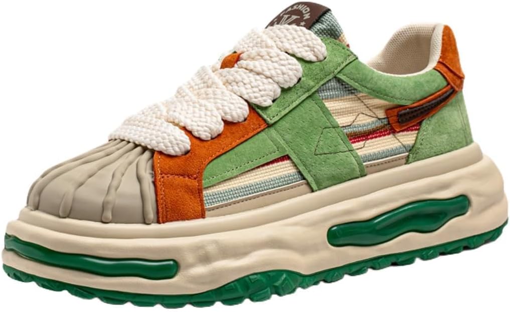 

Мужские легкие кроссовки Lexamen для тренировок и повседневной носки, с контрастными вставками, на шнуровке, для скейтбординга, удобные ретро-кроссовки, зеленый