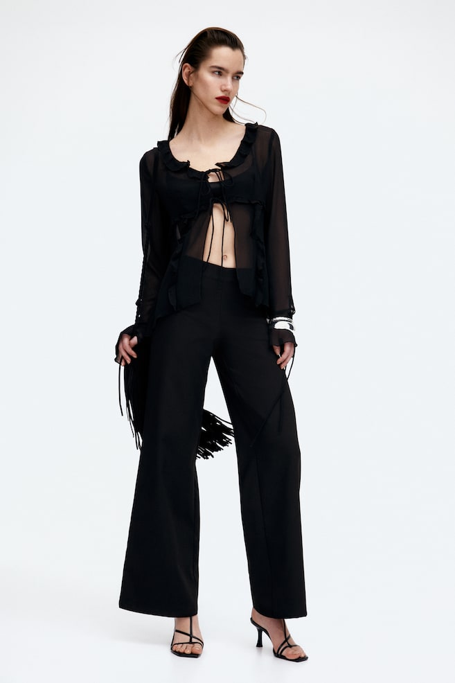 

Широкие брюки из твила H&M, черный