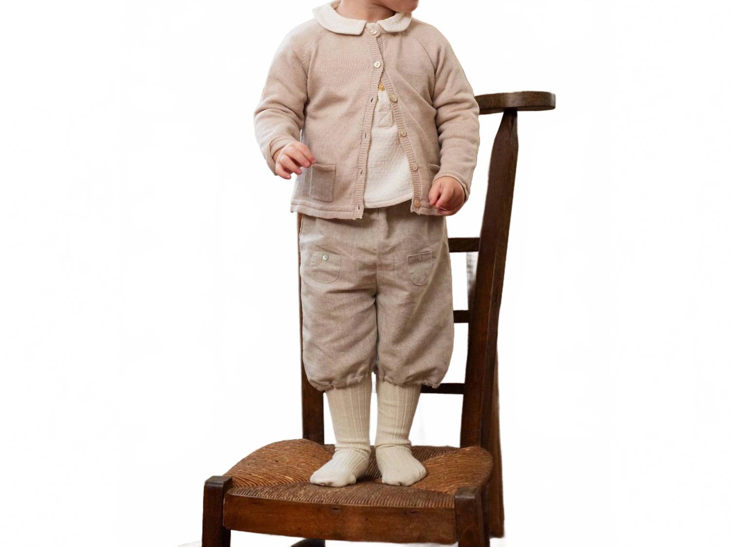 

Льняные шорты для мальчиков бежевого цвета Marie Puce, бежевый