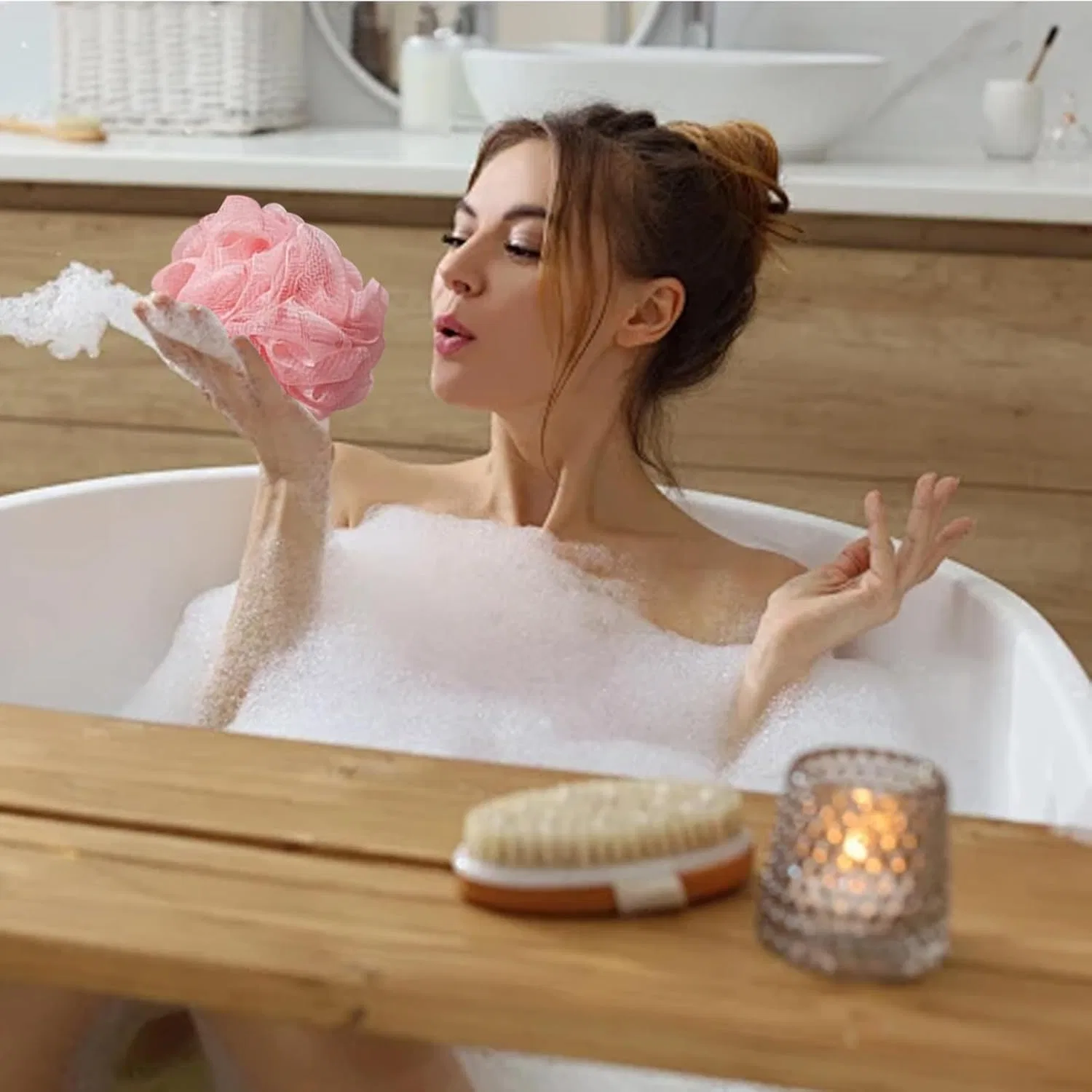 Набор щеток для спины для душа, 3 предмета Generisch, Pink — фото 2