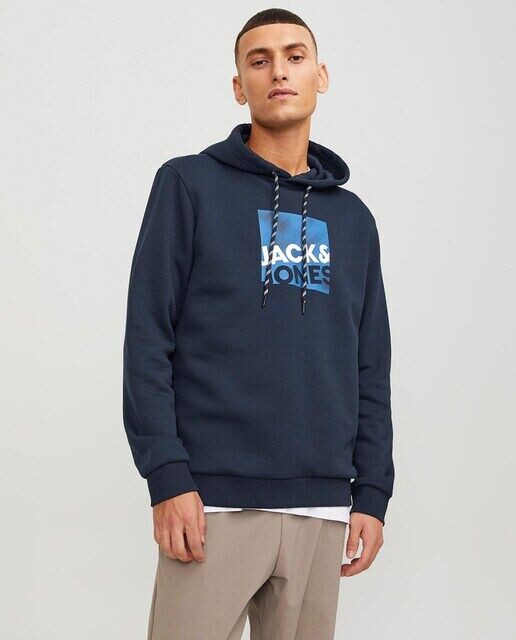

Мужская толстовка с капюшоном Jack & Jones, темно-синий