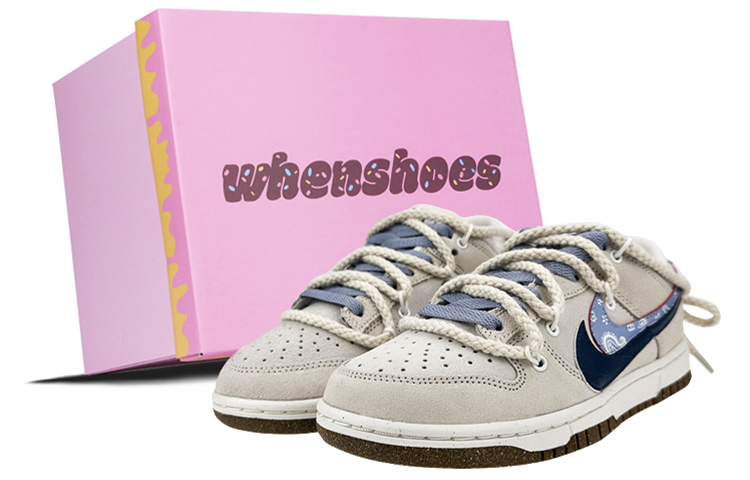 

Кроссовки Nike Dunk Skateboard Shoes Women's Low-Top Gray White/Blue