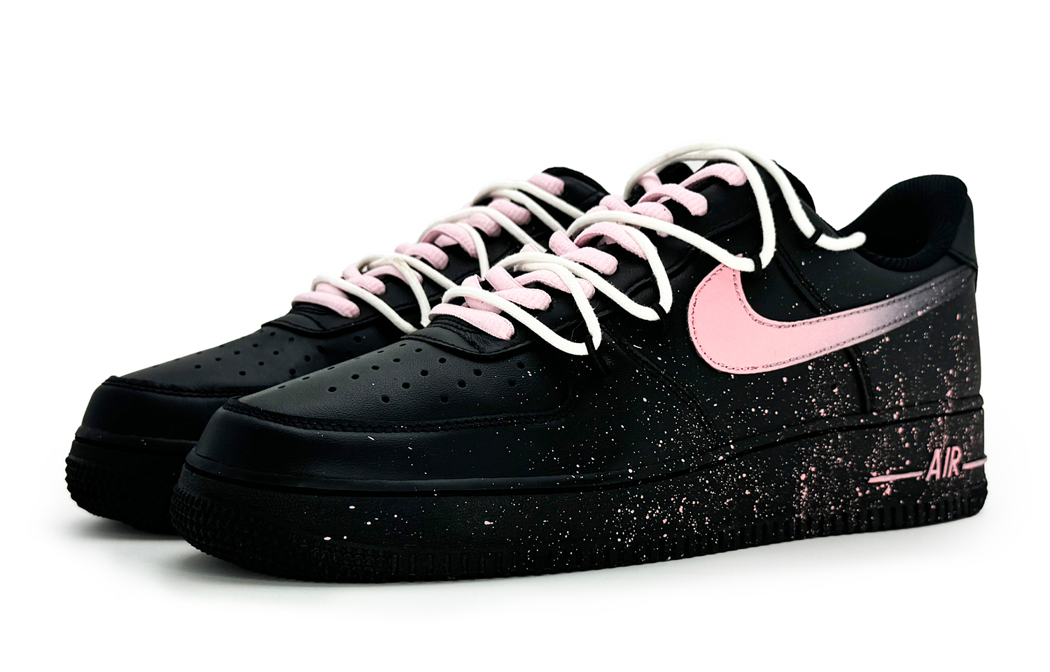 Nike Air Force 1 Low Антискользящие Износостойкие Низкие Кроссовки для Скейтбординга Женские Черные Розовые — фото 3