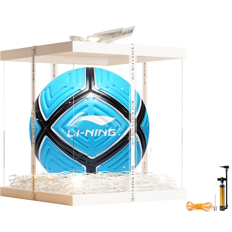 

LINING Размер 5 футбольный мяч TPU бесшовный термосварка Unisex синий черный