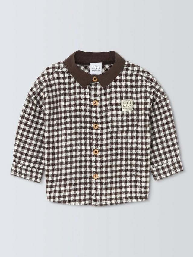 

Детская рубашка в клетку John Lewis, Brown