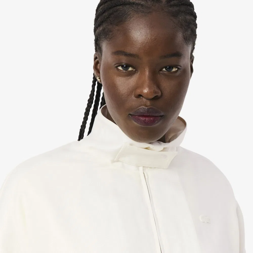 Куртка спортивная Lacoste из смесового льна, Off-White — фото 2