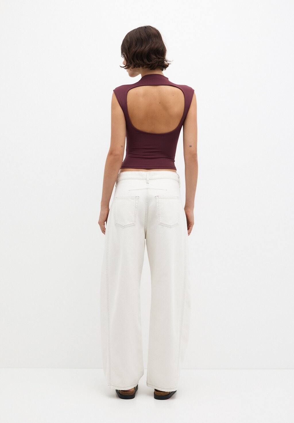 

Топ MOCK TURTLENECK PULL&BEAR, темно-красный