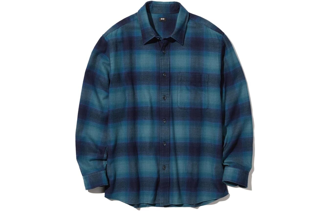 

Рубашка унисекс Lake Blue Uniqlo, цвет Lake Blue