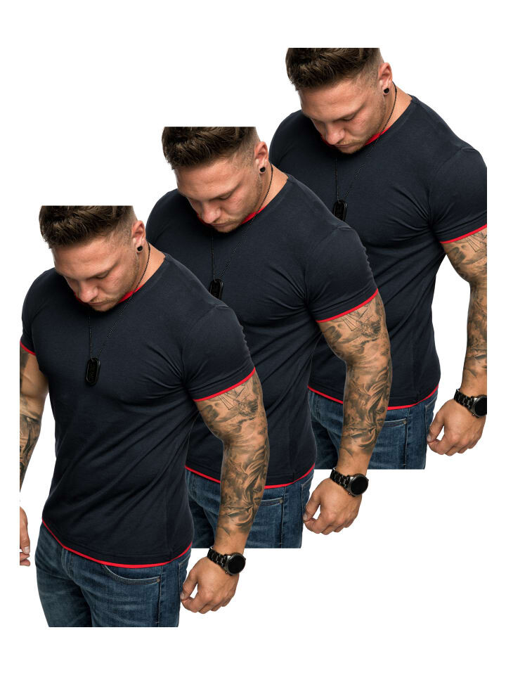 

Футболка Amaci&Sons, цвет (3x navyblau/rot)