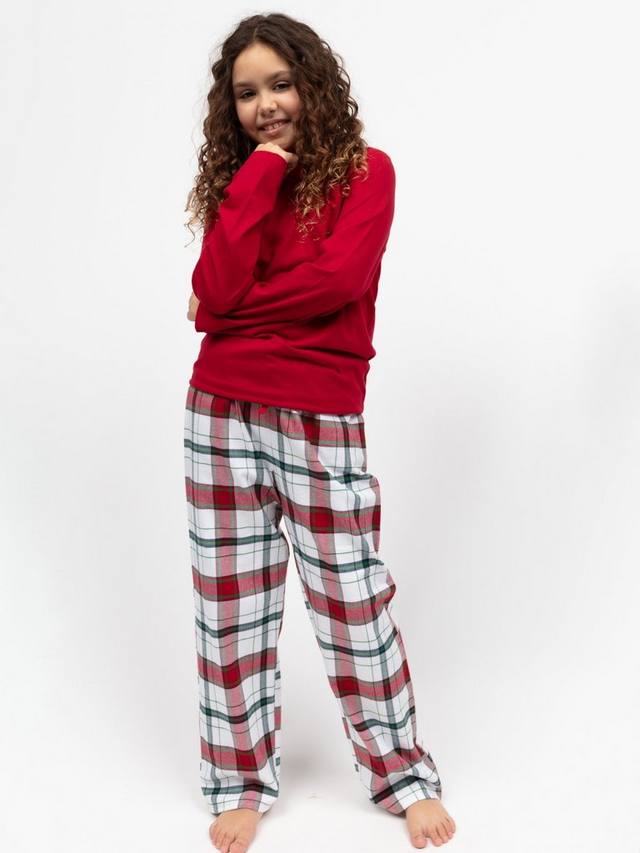 

Детский комплект пижамы Blaze с джерси и брюками из мягкого хлопка в клетку Minijammies, Red