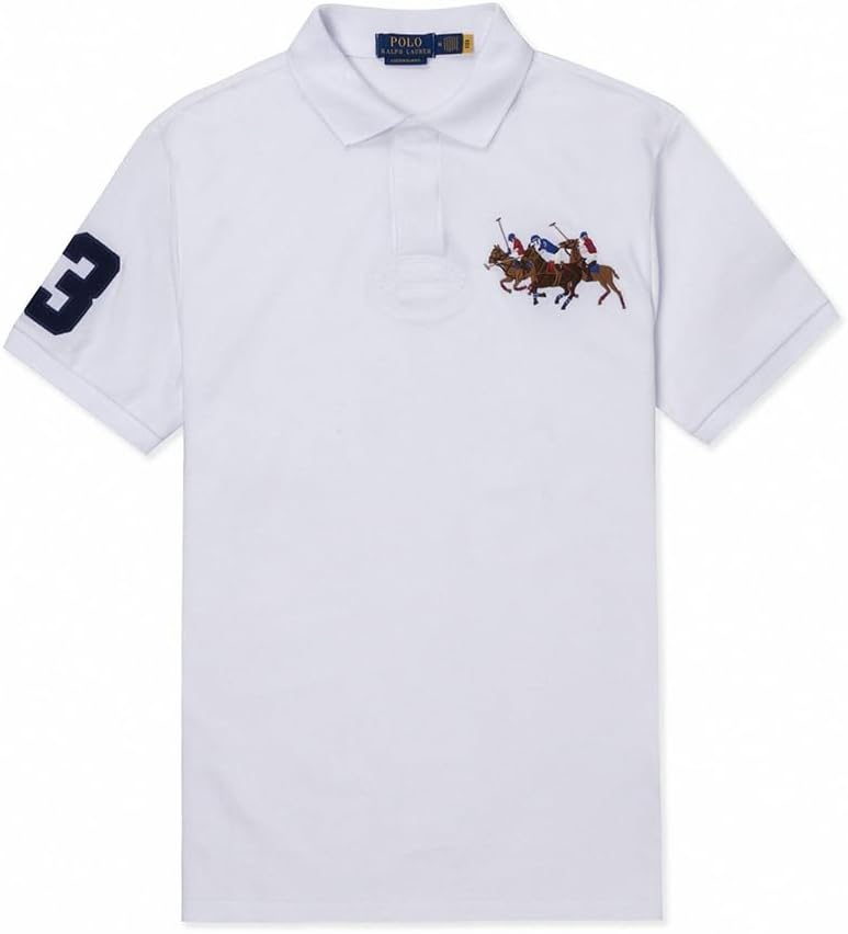 

POLO RALPH LAUREN Мужская поло Custom Slim Fit Mesh Triple Pony, Cream