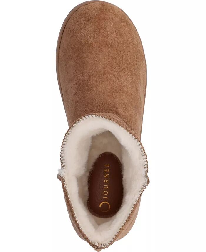 Женские тапочки Noa Round Toe Bootie Journee Collection, коричневый/бежевый — фото 4