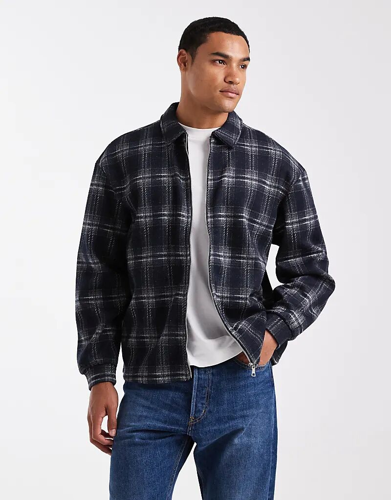 

Рубашка ONLY & SONS на молнии в синюю клетку