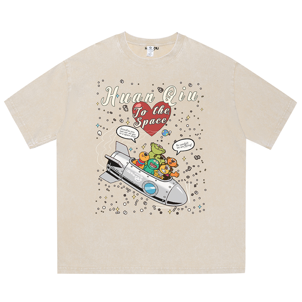 

Футболка Unisex Crew Neck Moderate Straight Fit HUANQIU, бежевый