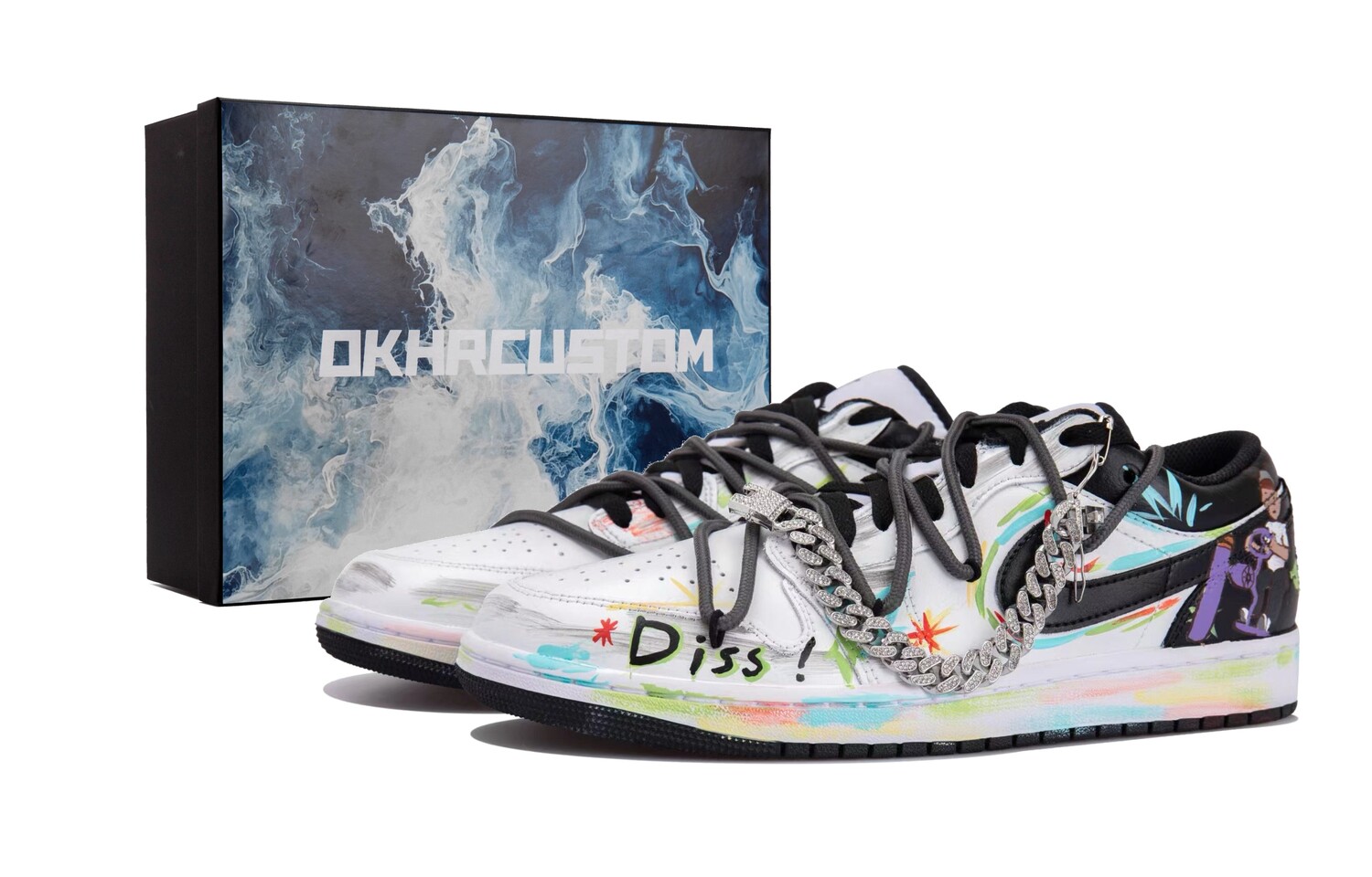 

Кроссовки Air JORDAN 1 Vintage Basketball Shoes Men Low-Top Black White, черный/белый