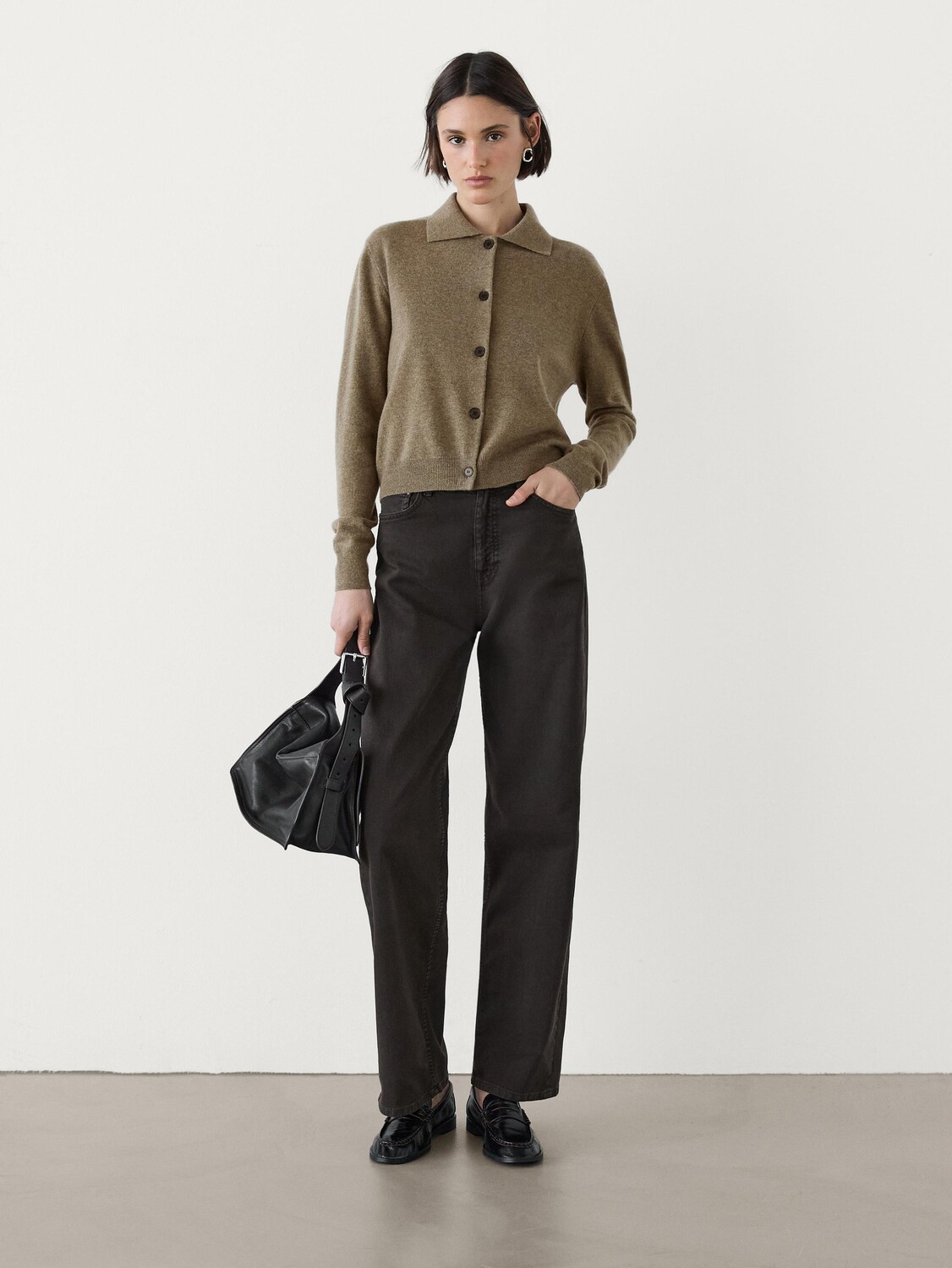 

Укороченный вязаный кардиган из 100% шерсти Massimo Dutti, зеленый
