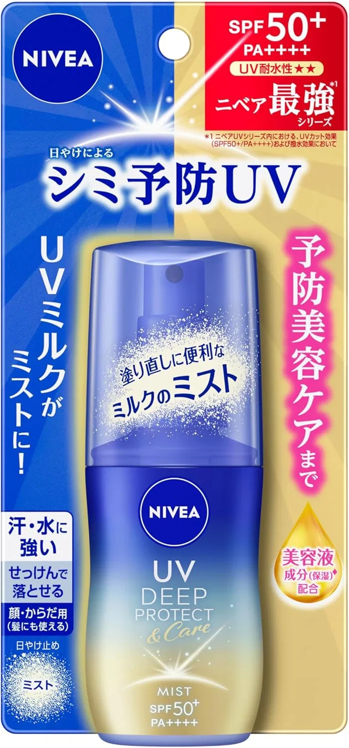 Спрей-молочко для загара NIVEA UV Deep Protect & Care Milk Mist SPF50+ 60 мл, синий