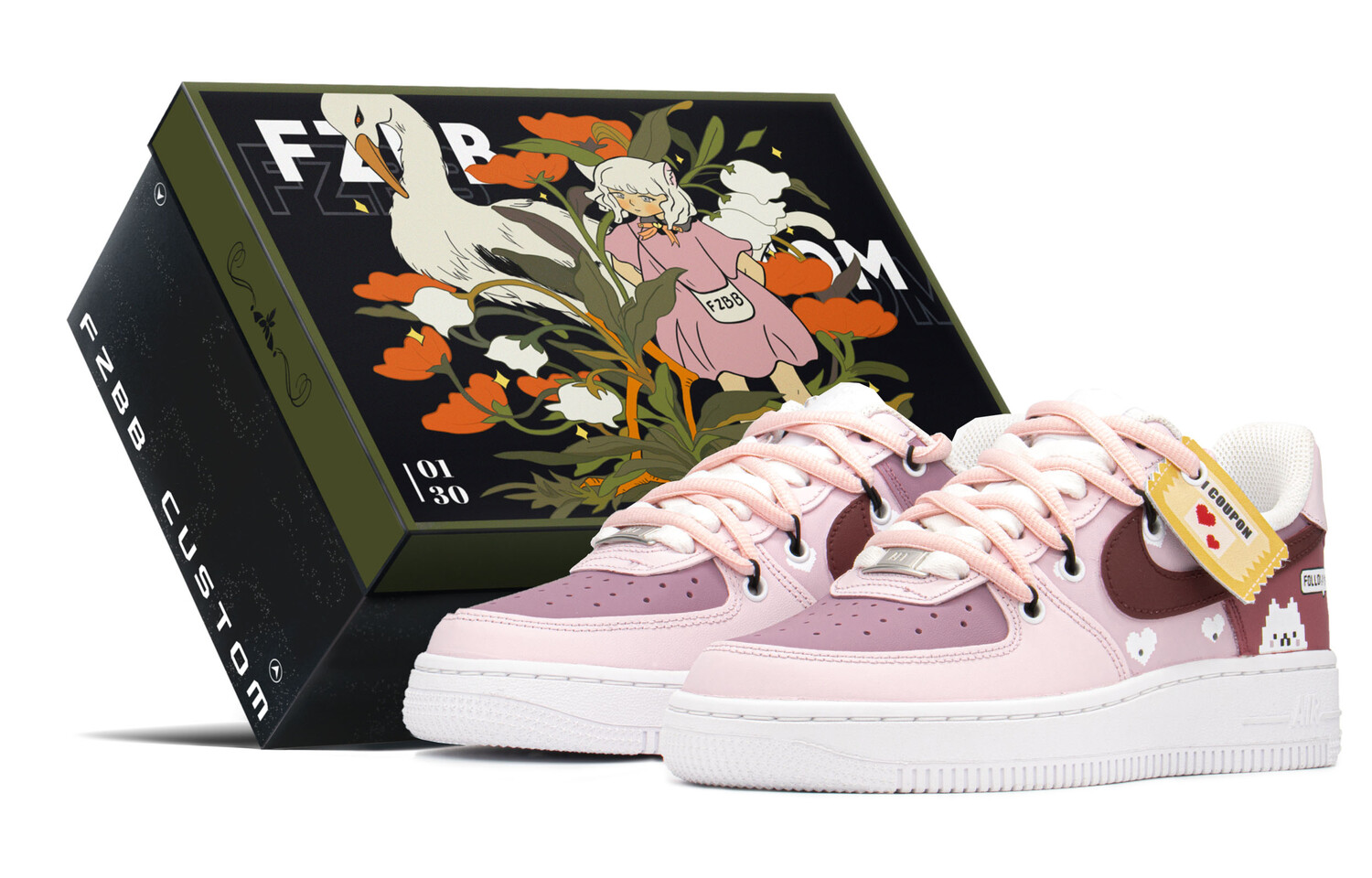 

Кроссовки Nike Air Force 1 Skateboard Shoes Women's Low-Top Pink