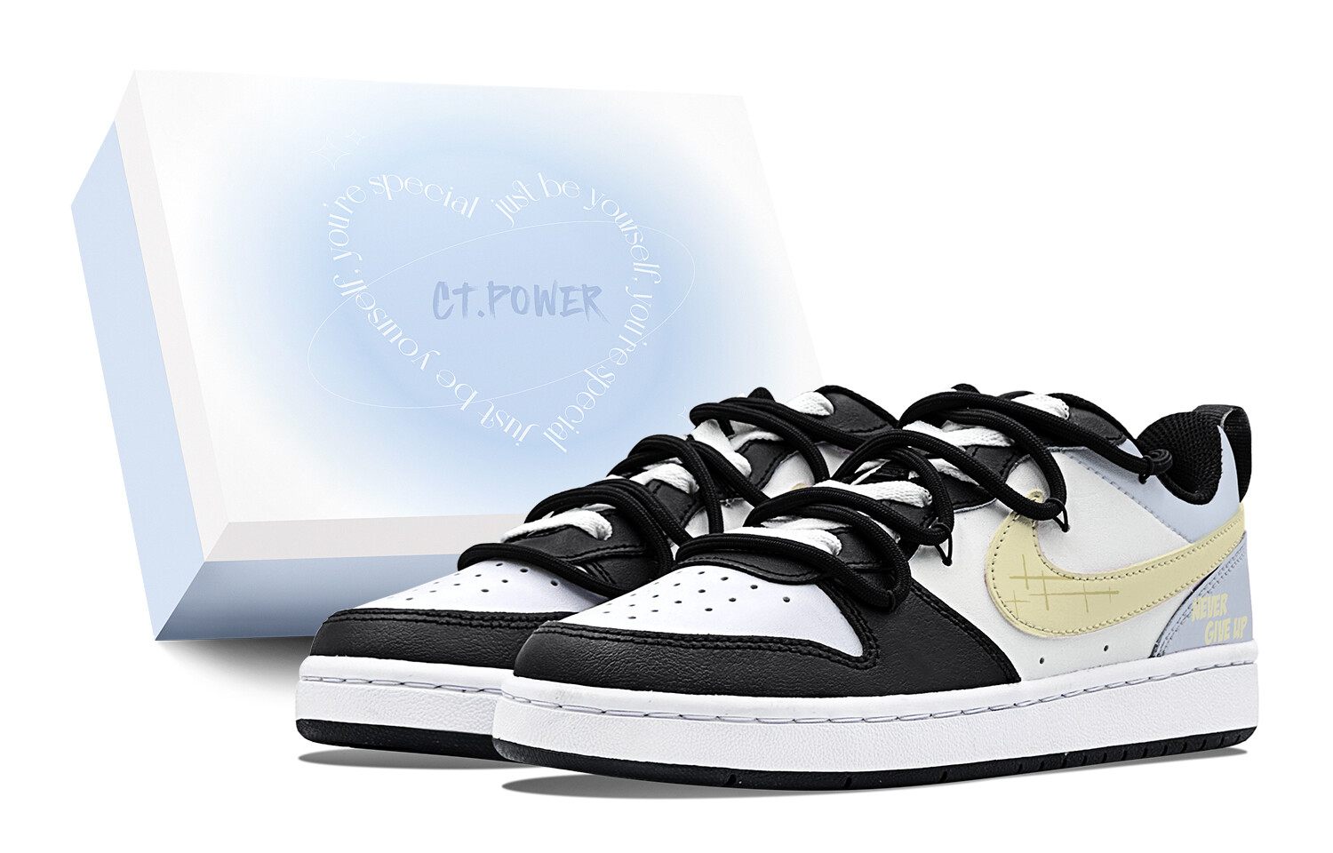 

Кроссовки Nike Court Borough Skateboarding Shoes Women's Low-top Blue, оранжевый