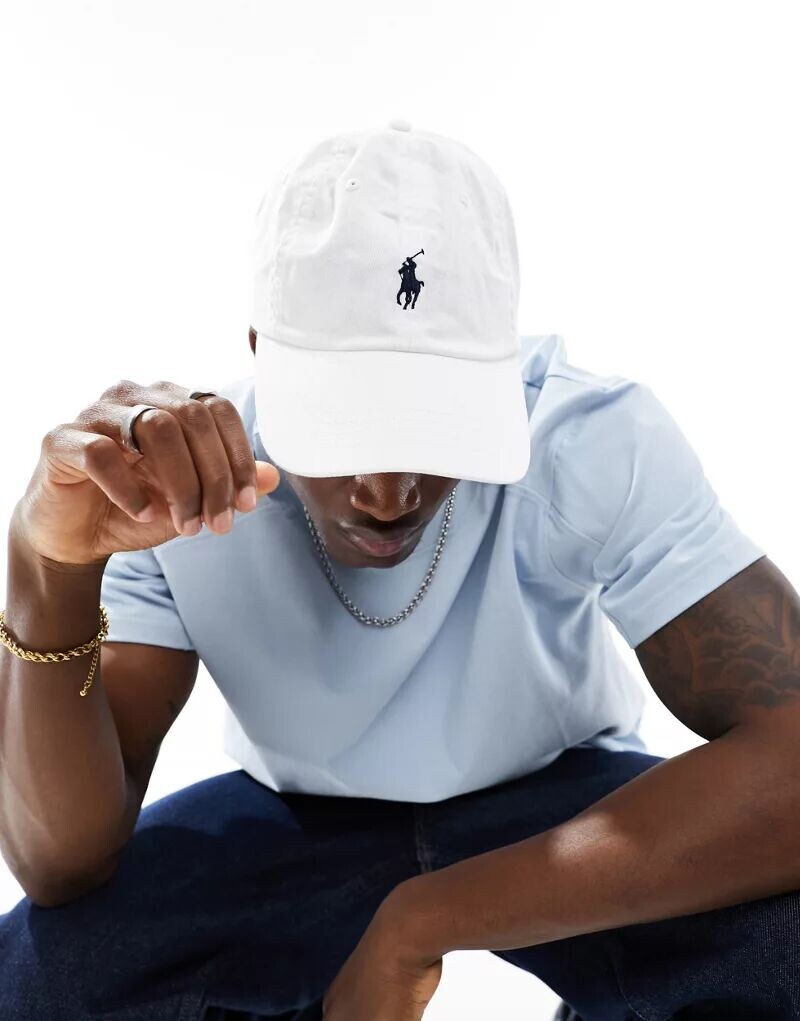 

Белая кепка с логотипом Polo Ralph Lauren, Синий, Белая кепка с логотипом Polo Ralph Lauren