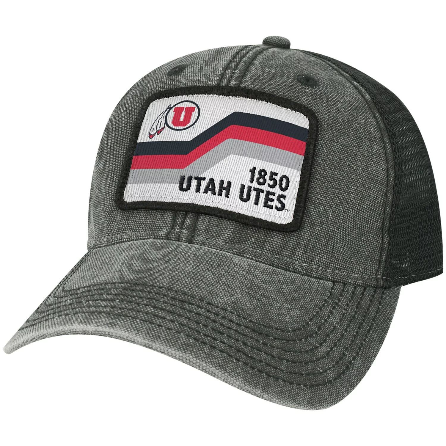 

Мужская черная кепка Utah Utes Sun & Bars Dashboard Trucker Snapback