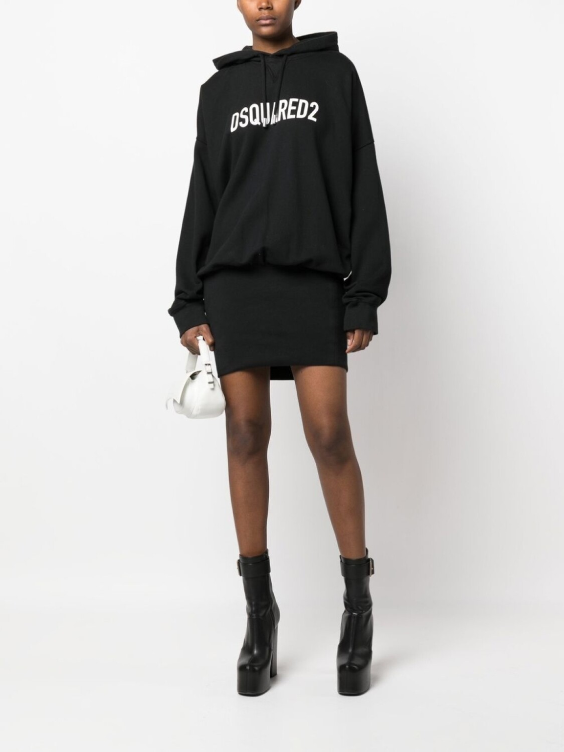 

Dsquared2 logo print hooded dress, черный