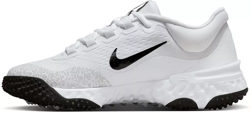 Женские кроссовки для софтбола для газона Nike Alpha Huarache Elite 4, белый/черный — фото 3