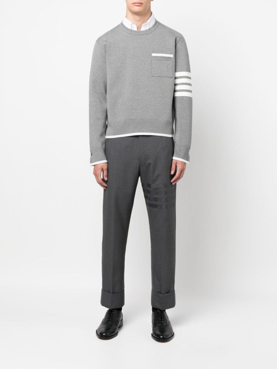 

Джемпер с полосками 4-Bar Thom Browne, серый
